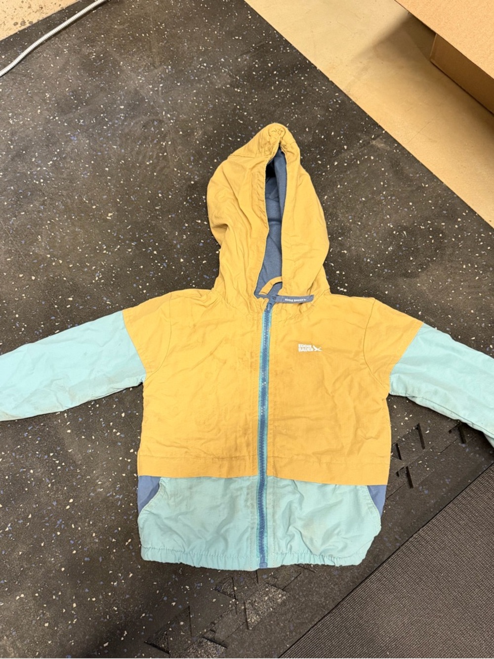 Eddie Bauer Tan and Blue Hooded Jacket